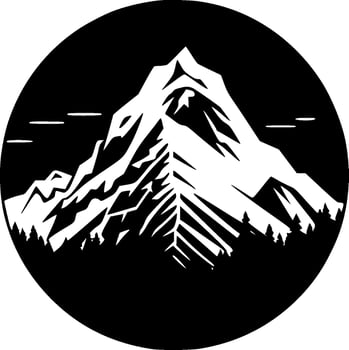 Mountain Range, Black and White Vector illustration