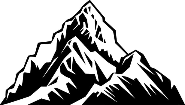 Mountains, Black and White Vector illustration