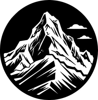 Mountains, Black and White Vector illustration