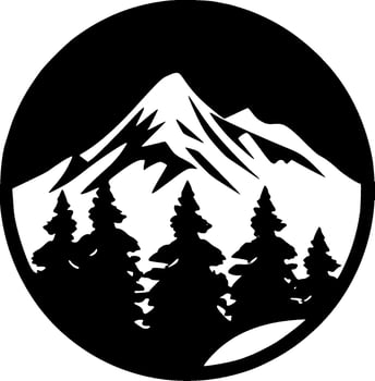 Mountains, Black and White Vector illustration
