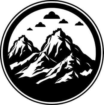 Mountains, Minimalist and Simple Silhouette - Vector illustration