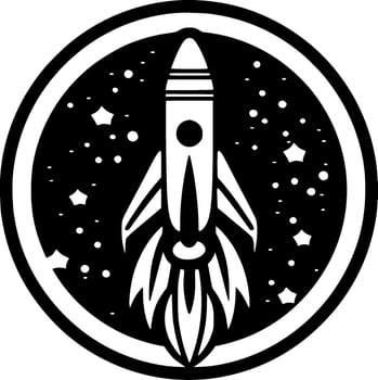 Rocket - Minimalist and Flat Logo - Vector illustration