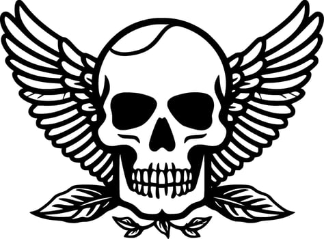 Skull - Black and White Isolated Icon - Vector illustration