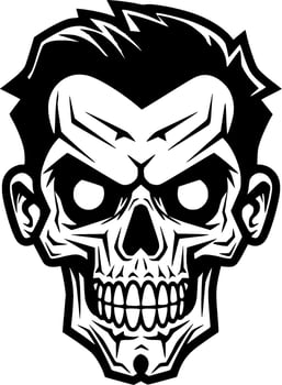 Skull - Black and White Isolated Icon - Vector illustration