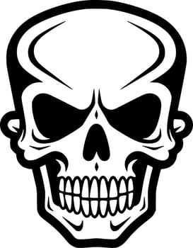 Skull - Black and White Isolated Icon - Vector illustration