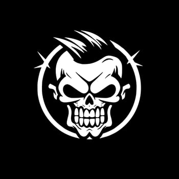 Skull - Black and White Isolated Icon - Vector illustration