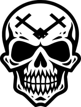 Skull, Black and White Vector illustration