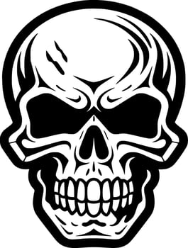 Skull, Black and White Vector illustration