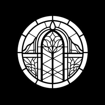 Stained Glass - Minimalist and Flat Logo - Vector illustration