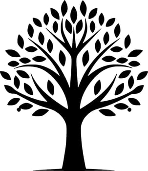 Tree, Black and White Vector illustration