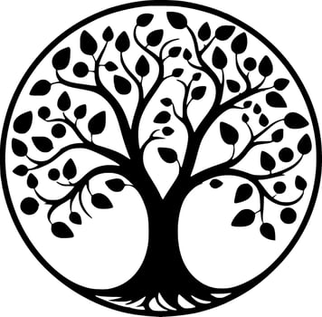 Tree, Minimalist and Simple Silhouette - Vector illustration