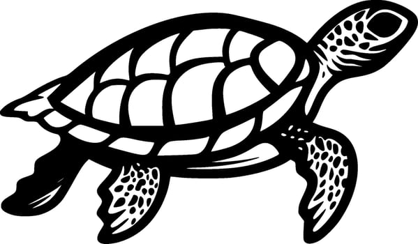 Turtle - Black and White Isolated Icon - Vector illustration