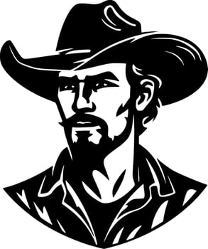 Western - Black and White Isolated Icon - Vector illustration
