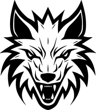 Wolf - Black and White Isolated Icon - Vector illustration
