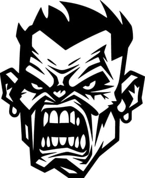 Zombie - Minimalist and Flat Logo - Vector illustration