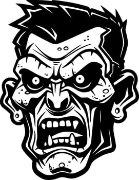 Zombie - Black and White Isolated Icon - Vector illustration