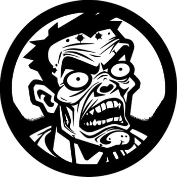 Zombie - Black and White Isolated Icon - Vector illustration
