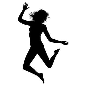 Dynamic Dancing by a Short-Haired Female Performer vector