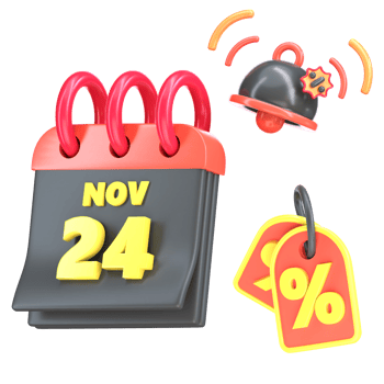 Black Friday Rendered 3D Icon png