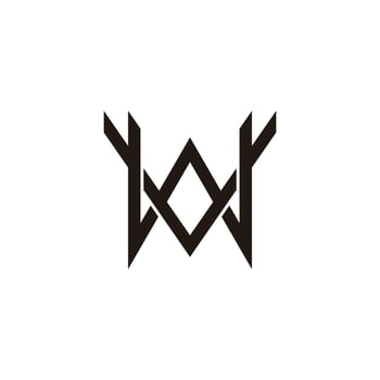 letter vw overlapping line simple geometric logo vector