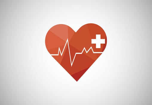 Low Poly and Medical and health care center logo design, Vector design template