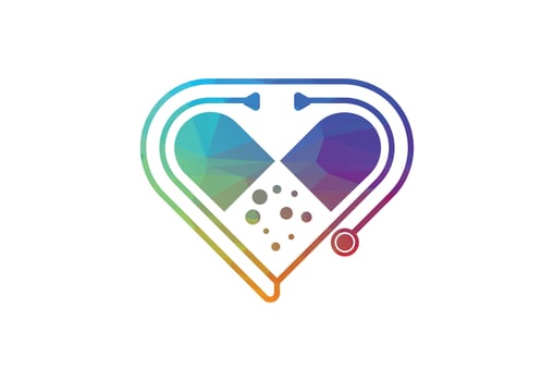 Low Poly and Medical and health care center logo design, Vector design template