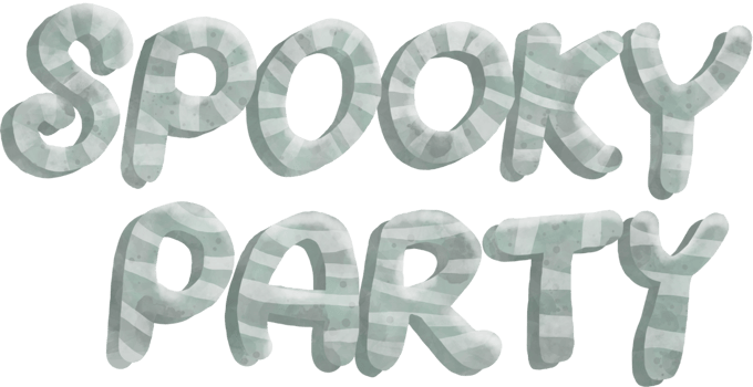 Watercolor Halloween with Spooky Party Text Hand Draw Painting Style png