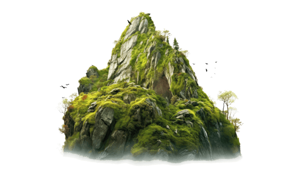 mountain green moss . AI Generated png