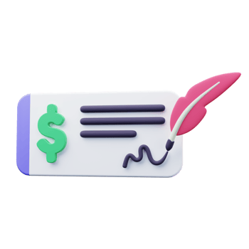 Cheque Payment 3D Icon png