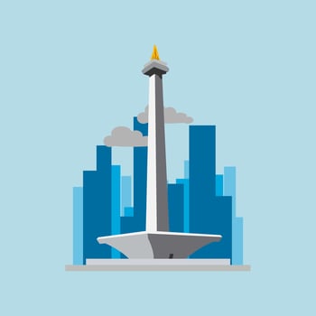 Indonesian national monument vector