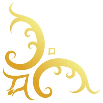 Gold vintage baroque corner ornament retro pattern antique style acanthus. Decorative design element filigree calligraphy. You can use for wedding decoration of greeting card and laser cutting. vector
