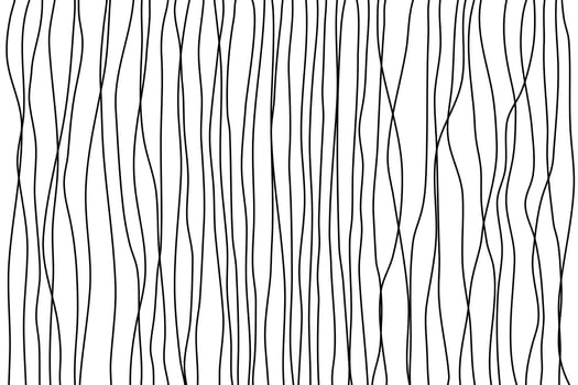 Doodle abstract wave hand draw line art background template black and white simple style vector
