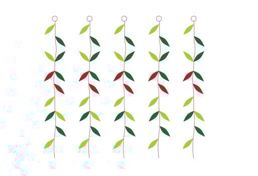 vector icon illustration of leaves hanging by a rope. This icon can be used for decoration in designs, made for those of you who want to change various colors, according to your design needs