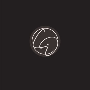 Initials CD logo monogram with simple circle line style vector