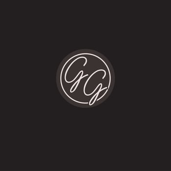 Initials GG logo monogram with simple circle line style vector