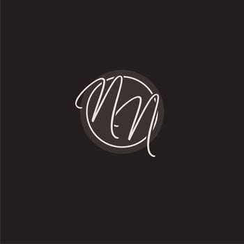 Initials NN logo monogram with simple circle line style vector