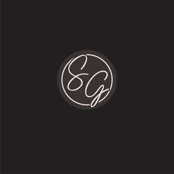 Initials SG logo monogram with simple circle line style vector