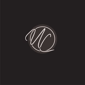 Initials UC logo monogram with simple circle line style vector