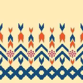 Ethnic abstract ikat art. Seamless pattern in tribal, folk embroidery, and Mexican style. Aztec geometric art ornament print.Design for carpet, wallpaper, clothing, wrapping, fabric, cover, textile vector