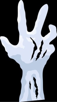 Cartoon halloween zombie hands vector