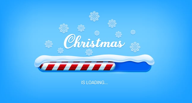 Christmas holiday loading page, Merry Xmas banner vector