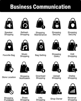 A set of 20 business icons as speaker shopping, refresh shopping, shopping maintenance vector