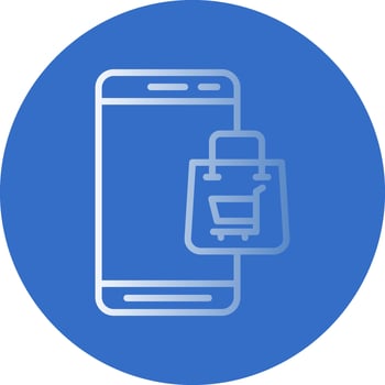 Mobile Shopping  Vector Icon Design