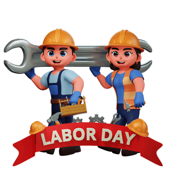 3D Character Illustration Labor Day png