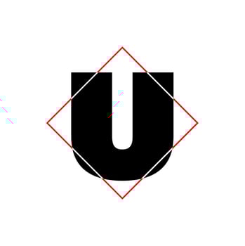 U company name initial letters icon. vector