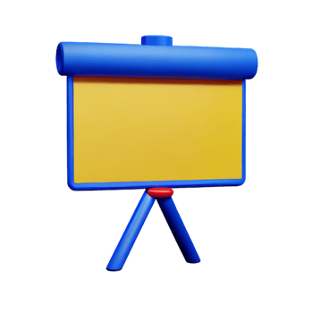 Whiteboard presentation with pie chart 3d icon png