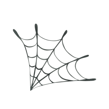 Black round cobweb quarter. Hand drawn watercolor illustration for day of the dead, halloween, Dia de los muertos. Isolated object png