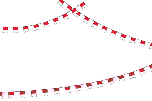 party flags flyer of indonesia festival for template decoration and invitation covering on the white background. vector