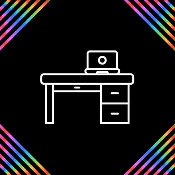 Office Desk Vector Icon