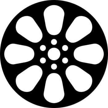Vector movie reel silhouette icon vector illustration
